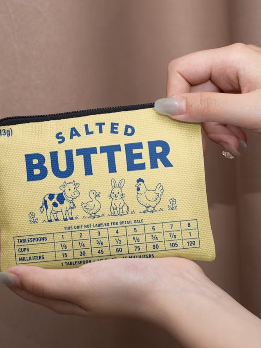 Yellow 'Salted Butter' Printed Pouch
